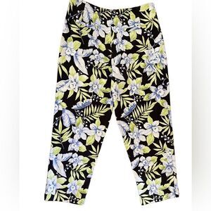 Telluride Clothing Co floral black, green blue  Capri / ankle pants sz 8